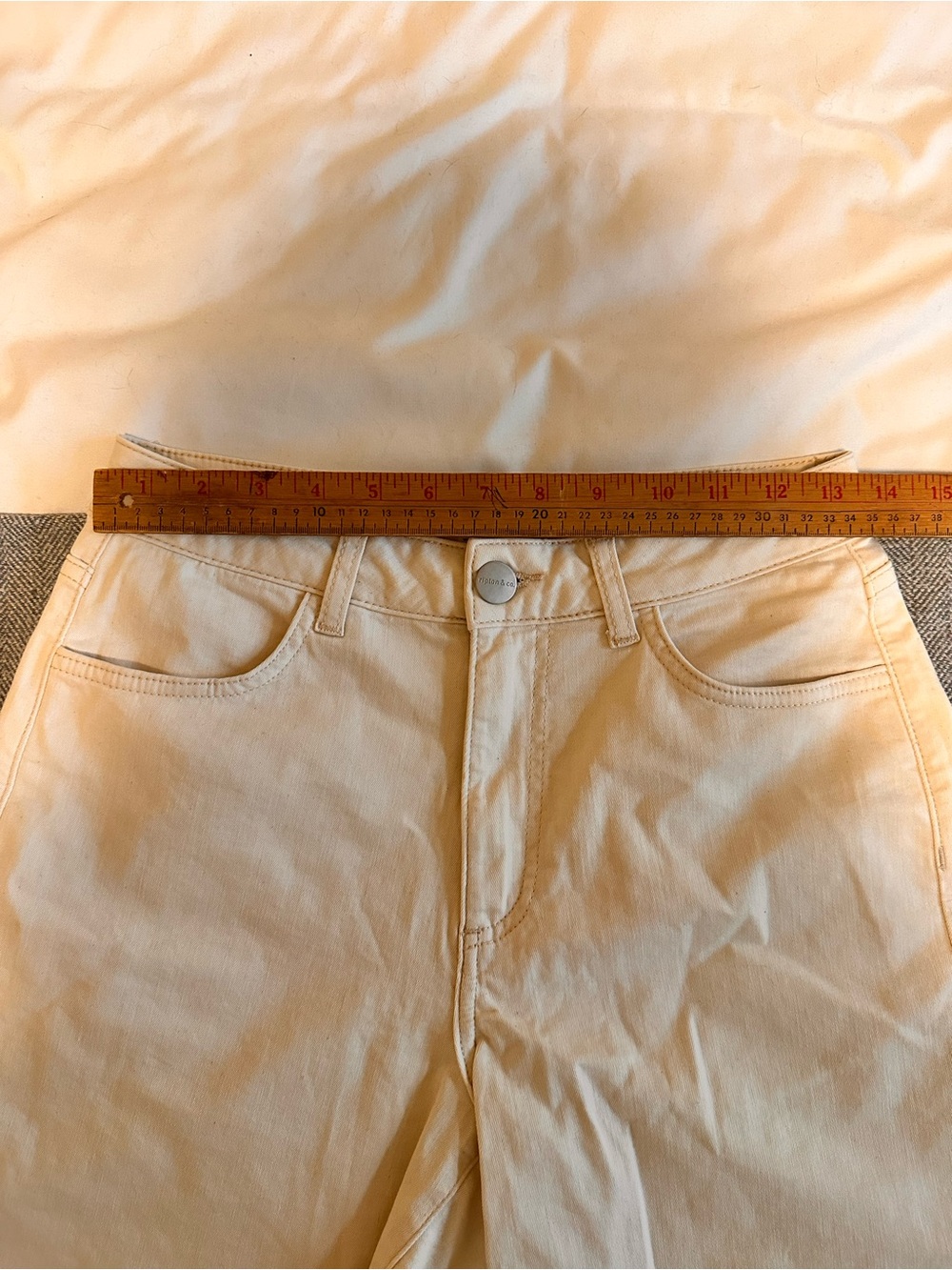 Ripton Cream Denim Shorts size 28 - Picture 4 of 6